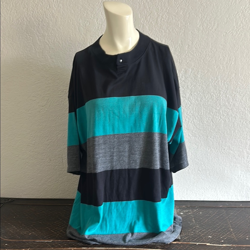 Striped Black and Teal Top